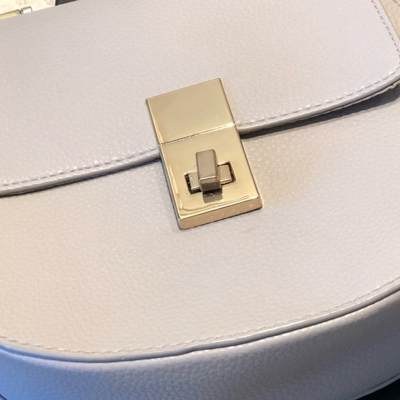 Express Light Gray & Gold Structured Crossbody Purse - Picture 5 of 9